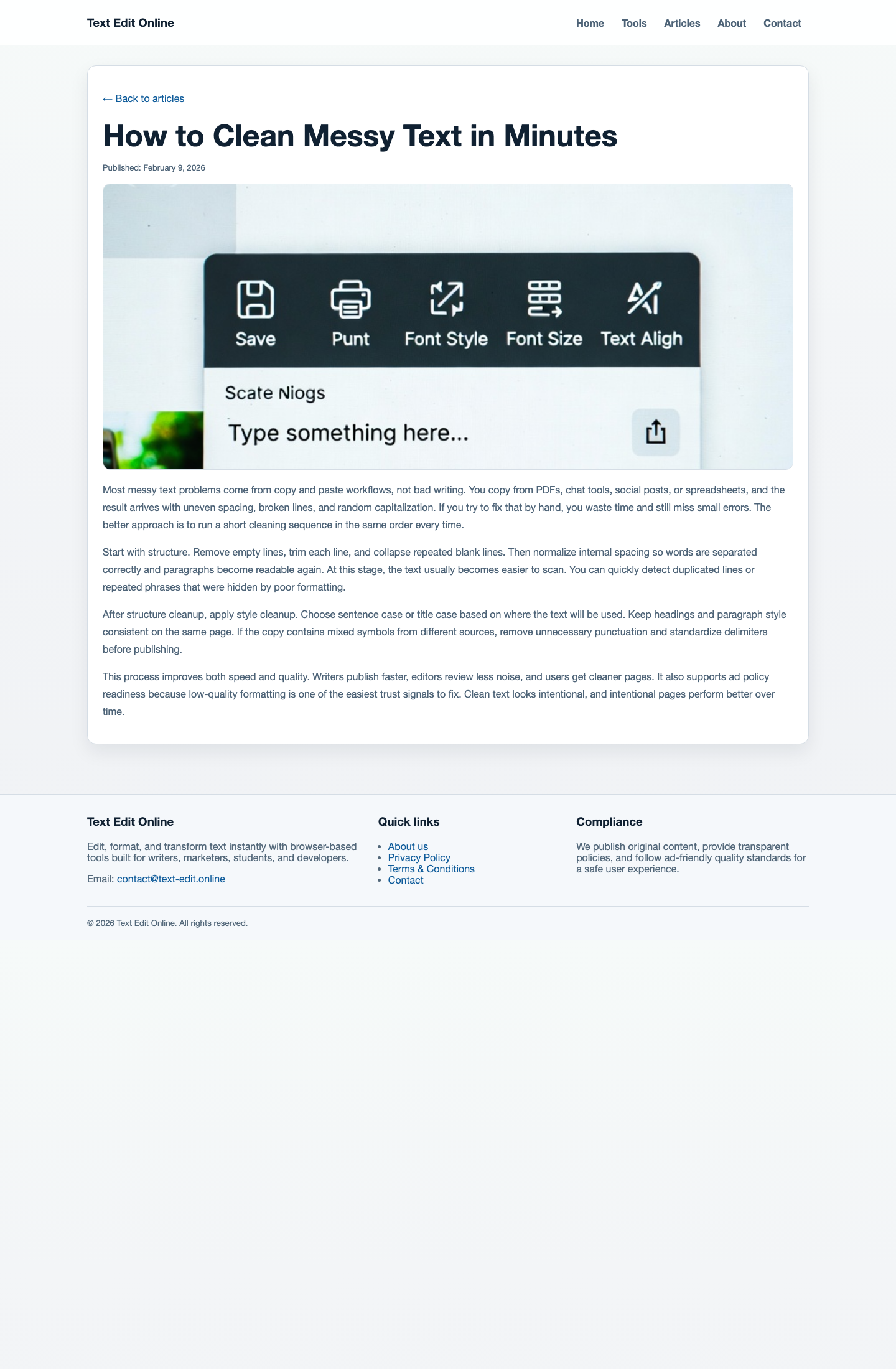 Workflow screenshot for Clean Press Releases for Brand and SEO Consistency